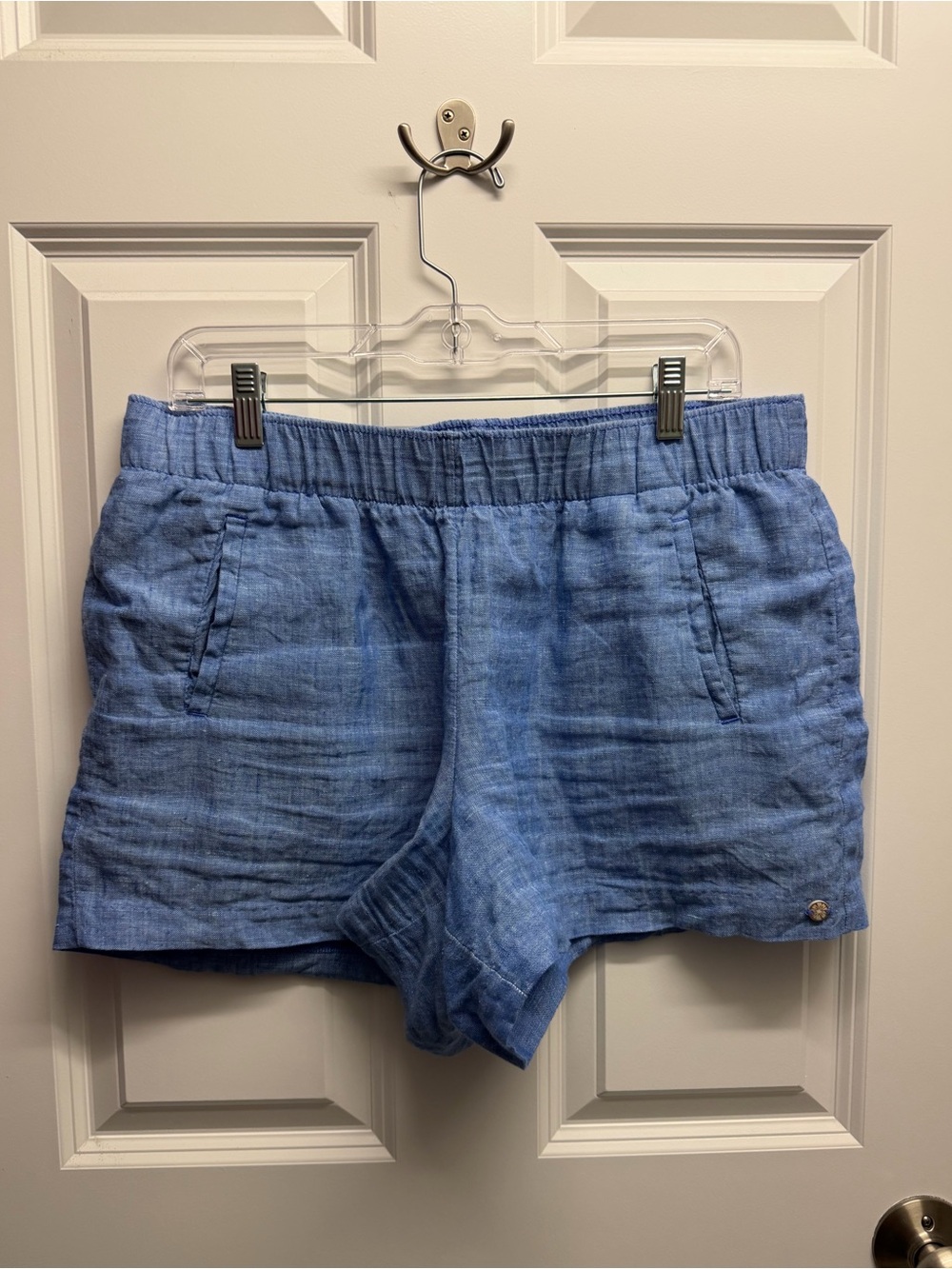 Lilly Pulitzer Lilo linen shorts size L beckon blue